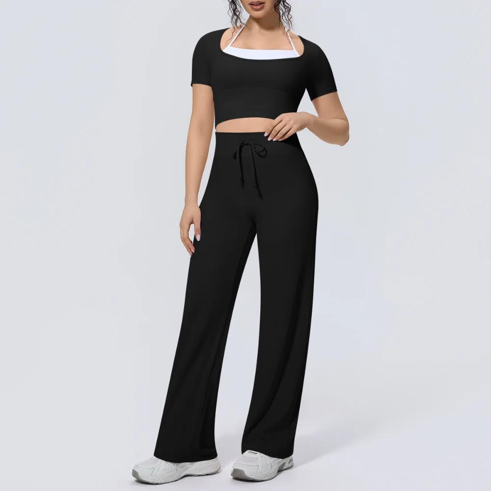 Ensemble de sport 2 pièces pour femme : Tenue de yoga, vêtements de fitness à séchage rapide, survêt