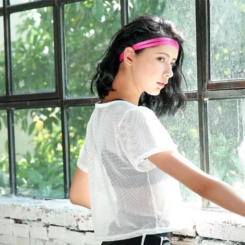 Chemise de Yoga en maille pour femmes - Haut de sport à manches courtes et séchage rapide pour le fitness