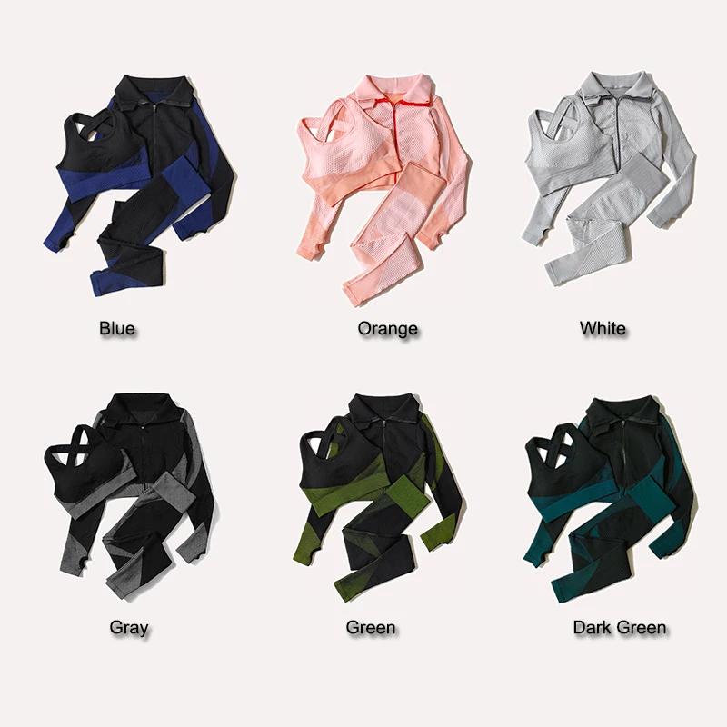 Leggings de yoga imbibés sans couture pour femmes, pantalons de yoga, vêtements avec fermeture éclai