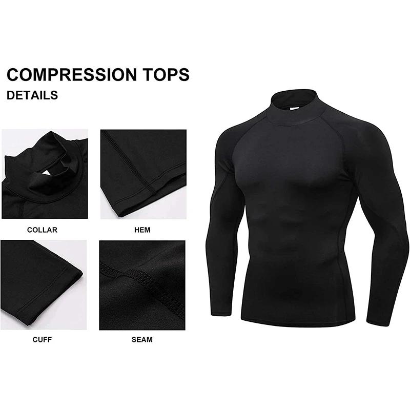 Hommes musculation Sport T-shirt séchage rapide chemise de course à manches longues haut de Compress