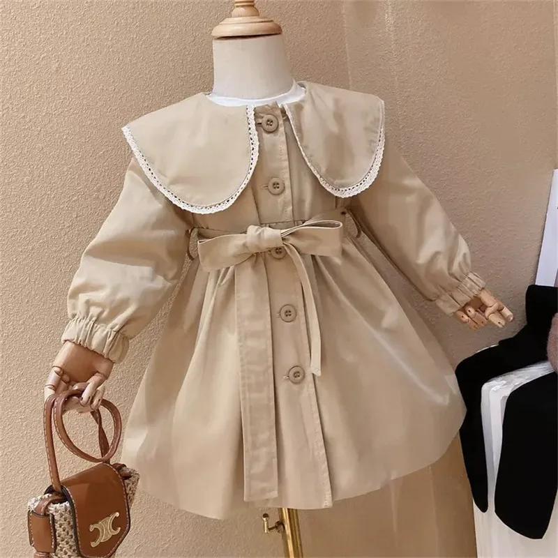 Manteaux Trench pour Filles, Manteaux Longs Coupe-Vent Mignons pour Bébés, Vestes Tendance Cintrées
