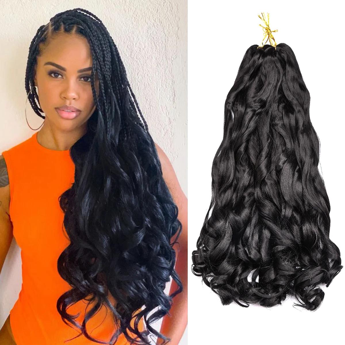 Extensions de cheveux tressés en spirale pour femmes, boucles françaises, cheveux synthétiques pré-é