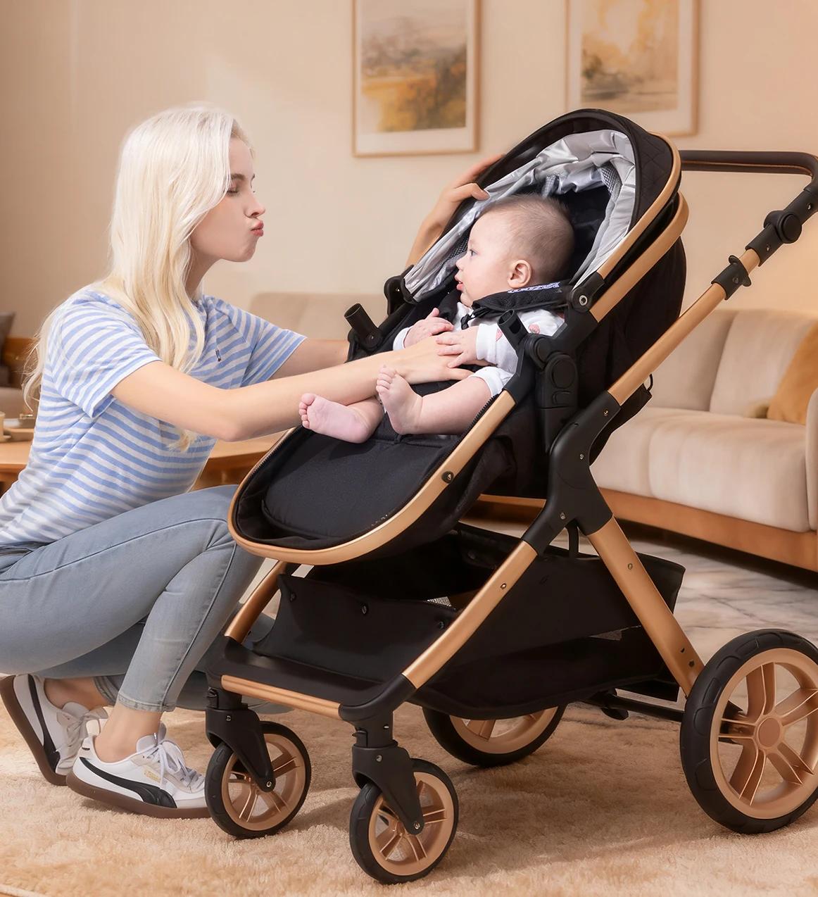 Poussette 3 en 1 pour bébé, voiture pour bébé, landau, articles pour nouveau-nés, poussettes légères