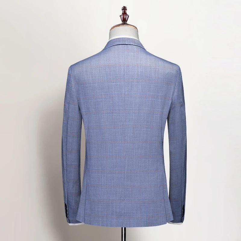 Ensemble trois pièces à rayures pour hommes, robe slim, tenue de mariage haut de gamme, costume imbi
