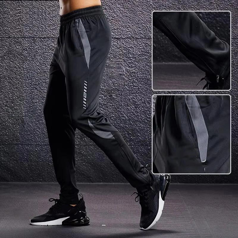 Pantalons de Sport pour hommes pantalons de course avec poches zippées entraînement de Football pant