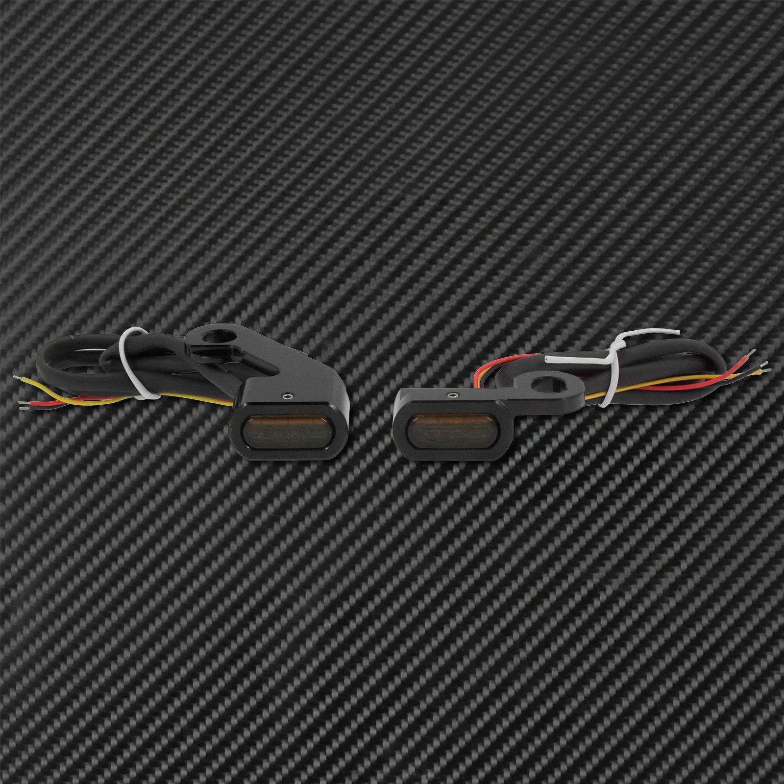 Mini clignotant LED pour motos, avec marque E, couvercle de lentille de fumée, indicateur de poignée