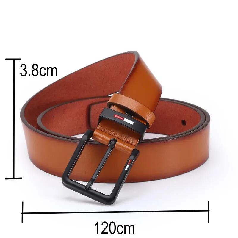 Ceinture en cuir PU pour homme 120CM X 3.8CM avec boucle carrée en alliage, style décontracté et pro