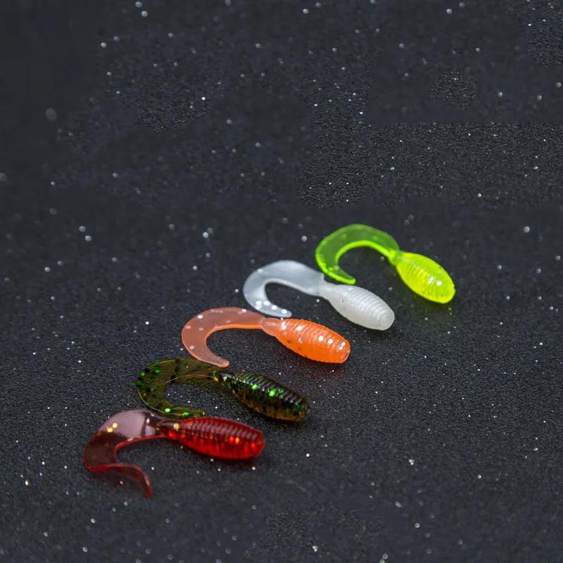 10 pièces rouleau queue souple leurres Silicone appât 30mm 0.4g marchandises pour la pêche en mer Sw