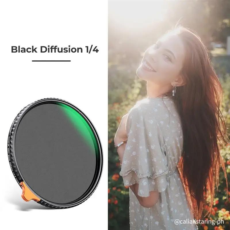 K & F CONCEPT ND2-32 1/4 filtre de caméra à Diffusion de brume noire lentille Variable 2 en 1 filtre