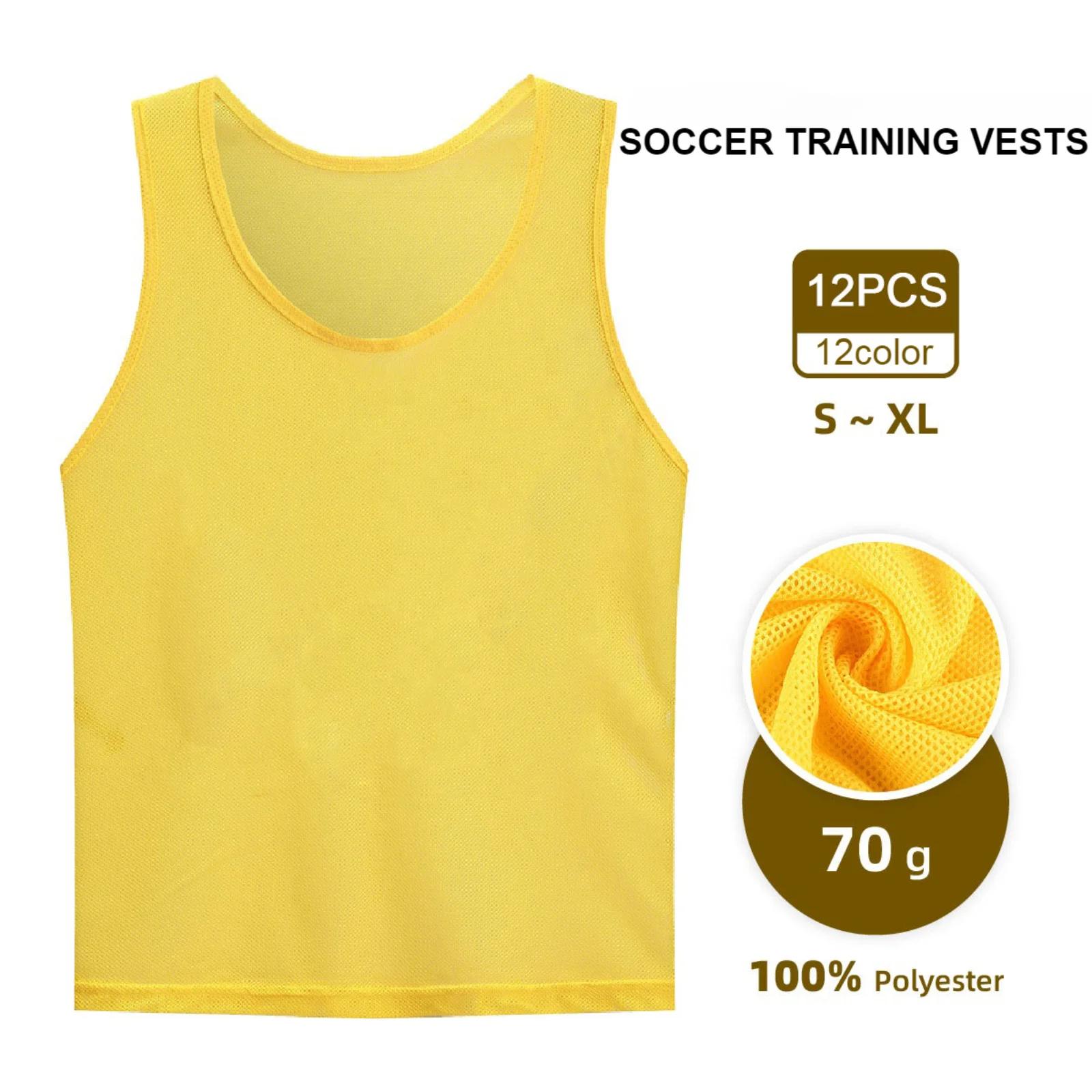 12 pièces enfants adultes Football Pinnies séchage rapide maillots de Football gilet Scrimmage prati