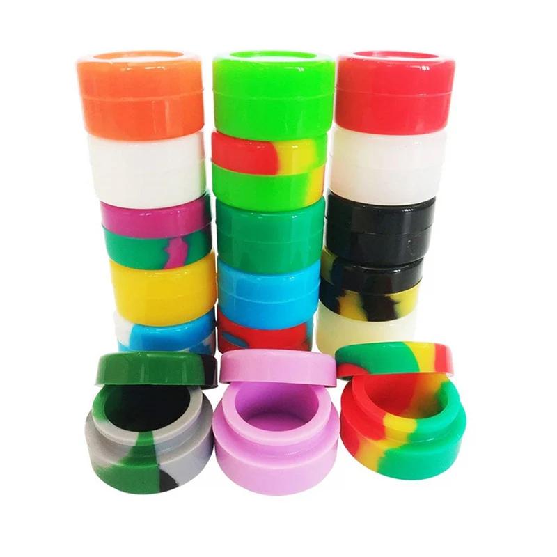 Mini boîte antiadhésive en Silicone, 100 pièces, Pot de stockage de cire d'huile, bouteille de voyag