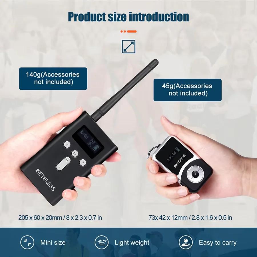 Retekess T130S Guide audio du système de guide touristique, 2e génération T130 micro transmetteur lo