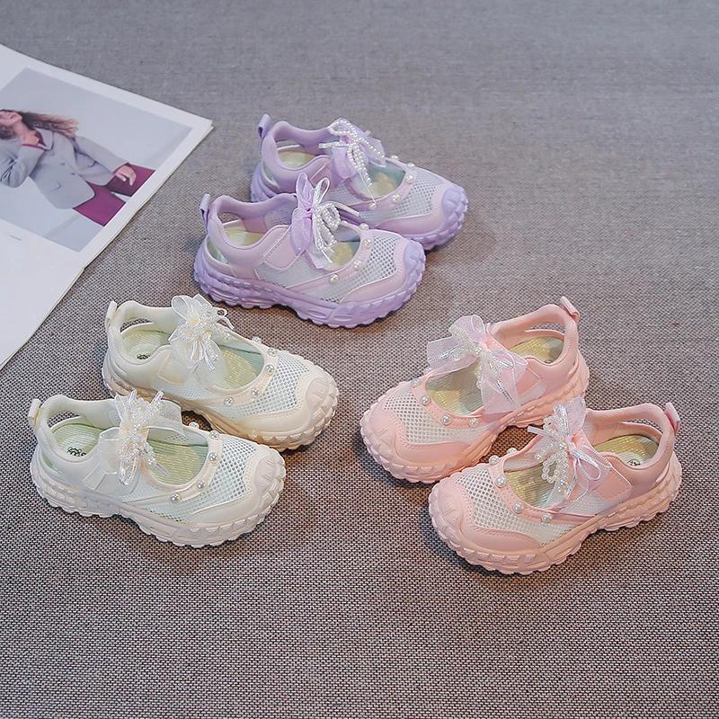 Sandales d'été pour enfants, respirantes, en maille, pour filles, antidérapantes, à la mode, style p