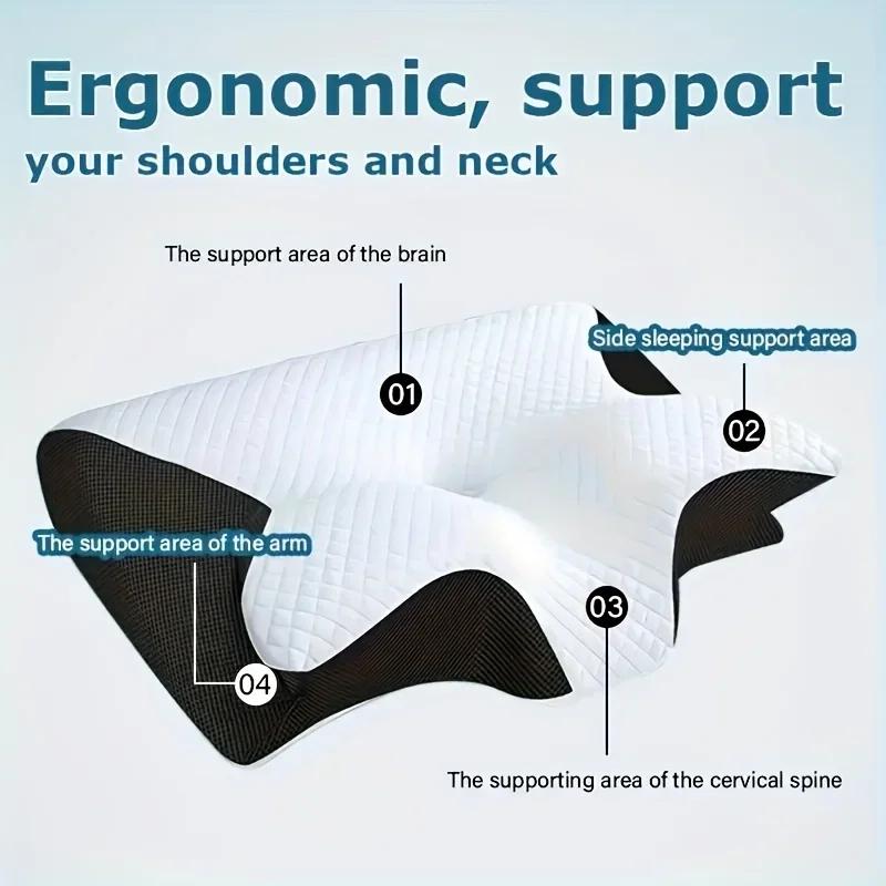 Oreiller ergonomique en corne de cou pour le côté, la relaxation des épaules, support doux mais ferm