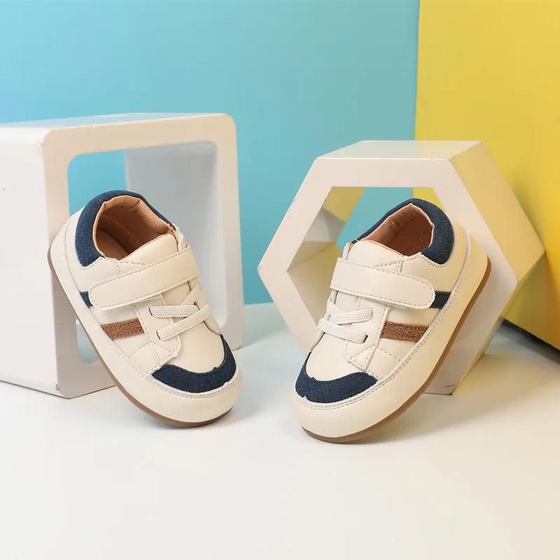 Chaussures en cuir pour bébés de 0 à 5 ans, pieds nus, à semelle souple, pour l'extérieur, Tennis, à