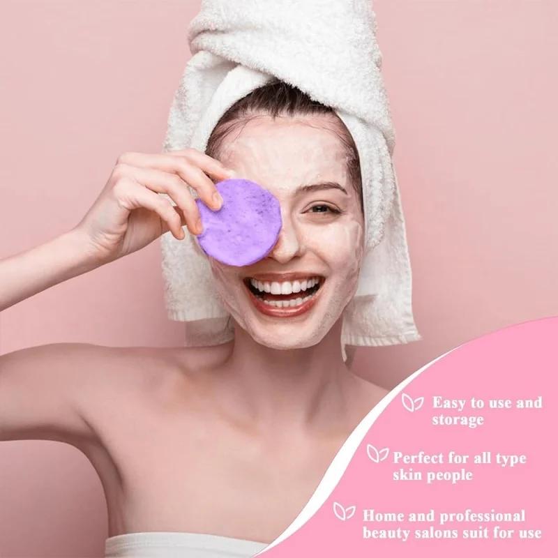 Compresse bouffante de lavage du visage avec boîte de rangement, éponge de nettoyage du visage pour