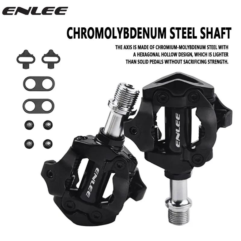 ENLEE pédale de verrouillage de vélo 1 avec taquet gratuit pour système SPD vtt route aluminium anti