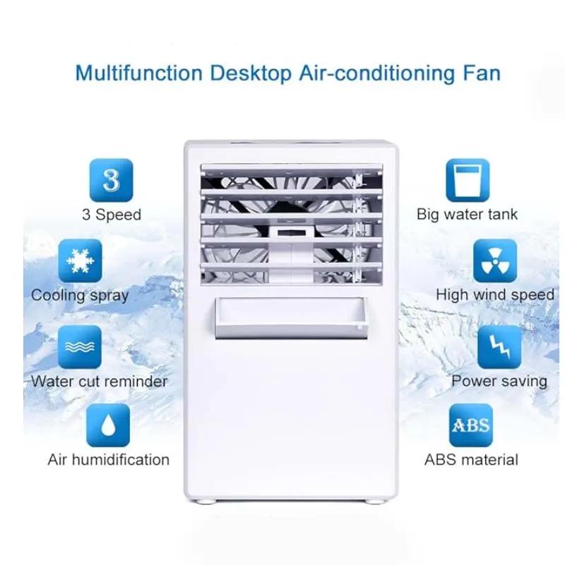 Mini ventilateur de climatiseur portable, refroidisseur d'espace personnel de table 3 en 1, humidifi