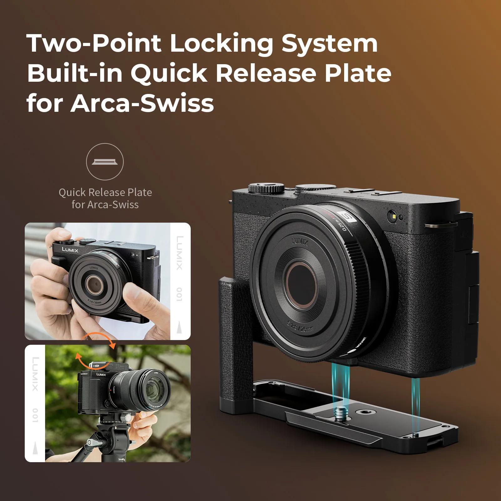 SmallRig-Poignée en forme de L pour Panasonic LUMIX S9, plaque de dégagement rapide Arca-Swiss pour