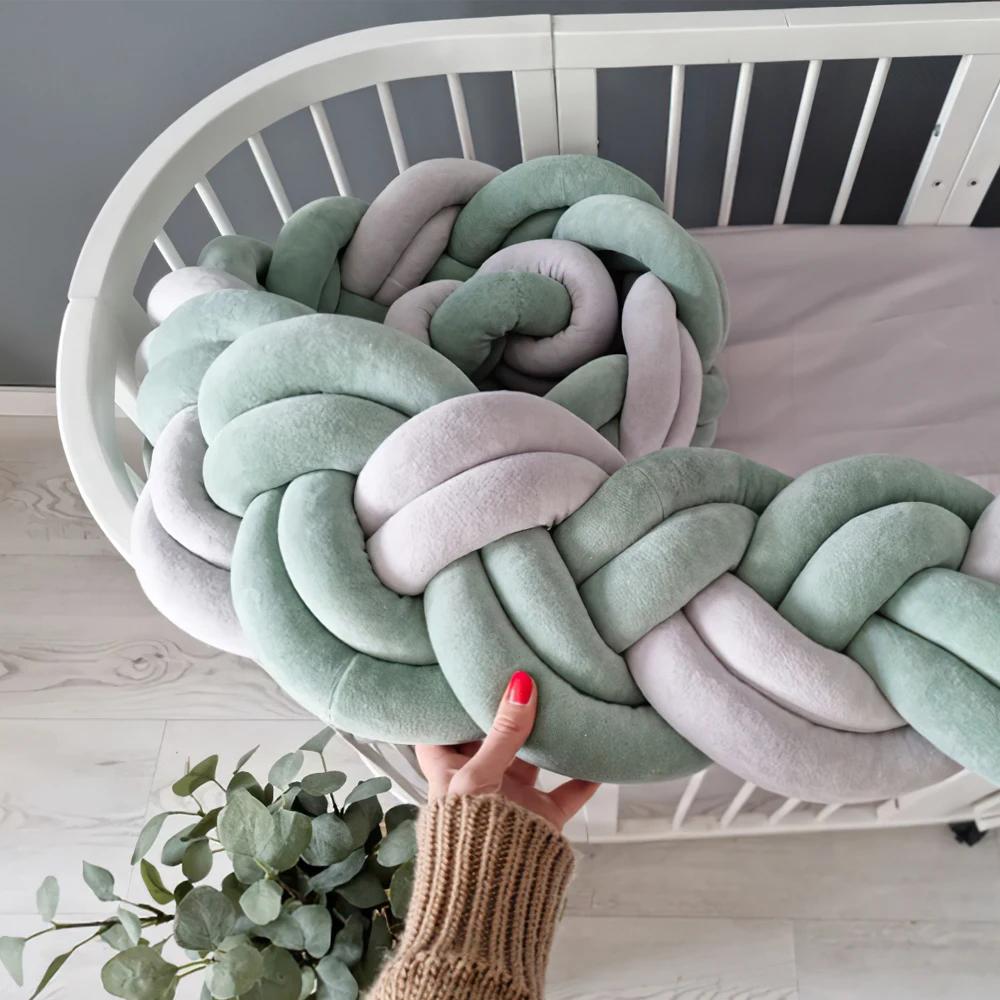 Pare-chocs de lit de bébé pour enfants, tresse de coussin, protecteur de décoration de lit CPull, no