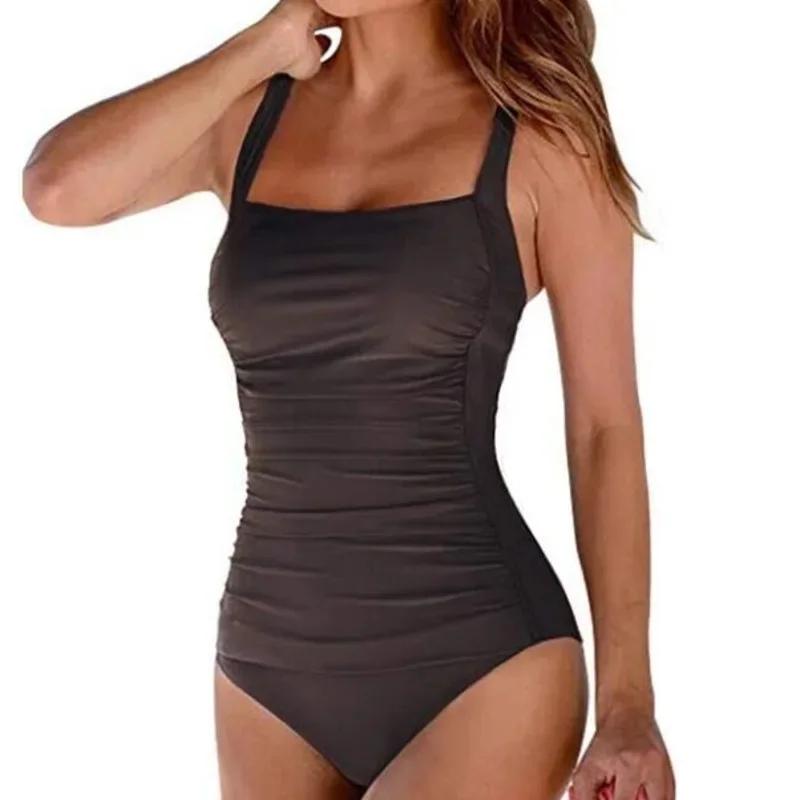 Une pièce grands maillots de bain fermé grande taille maillots de bain Push Up femme corps maillots