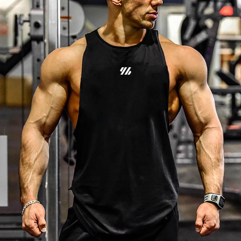 Gilet de musculation homme coton respirant été fitness entraînement gym confortable