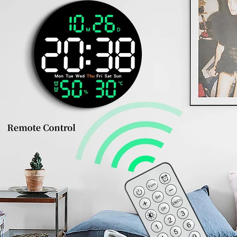 10 pouces télécommande numérique horloge murale température humidité Date semaine synchronisation co