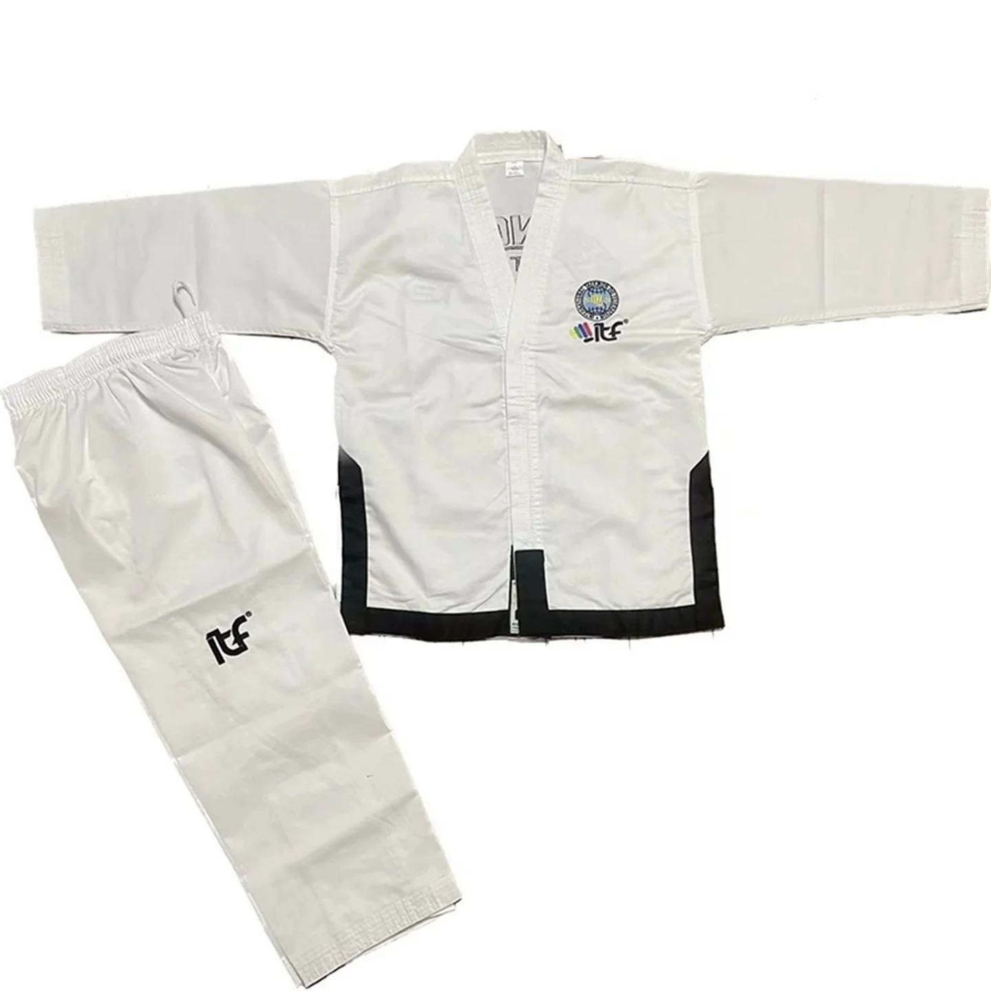 Uniforme de Taekwondo Dobok brodé, chemise et pantalon pour professeur professionnel pour adultes et
