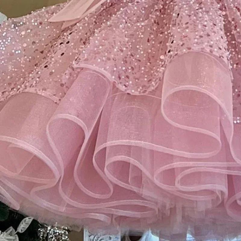 Robe de princesse à paillettes pour enfants, tenue élégante, vêtements d'occasion formels assortis p