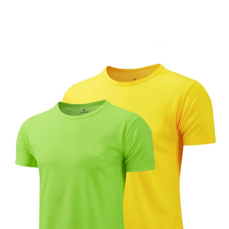 T-shirt de sport à manches courtes à séchage rapide pour hommes et femmes, maillot de gym, chemise d