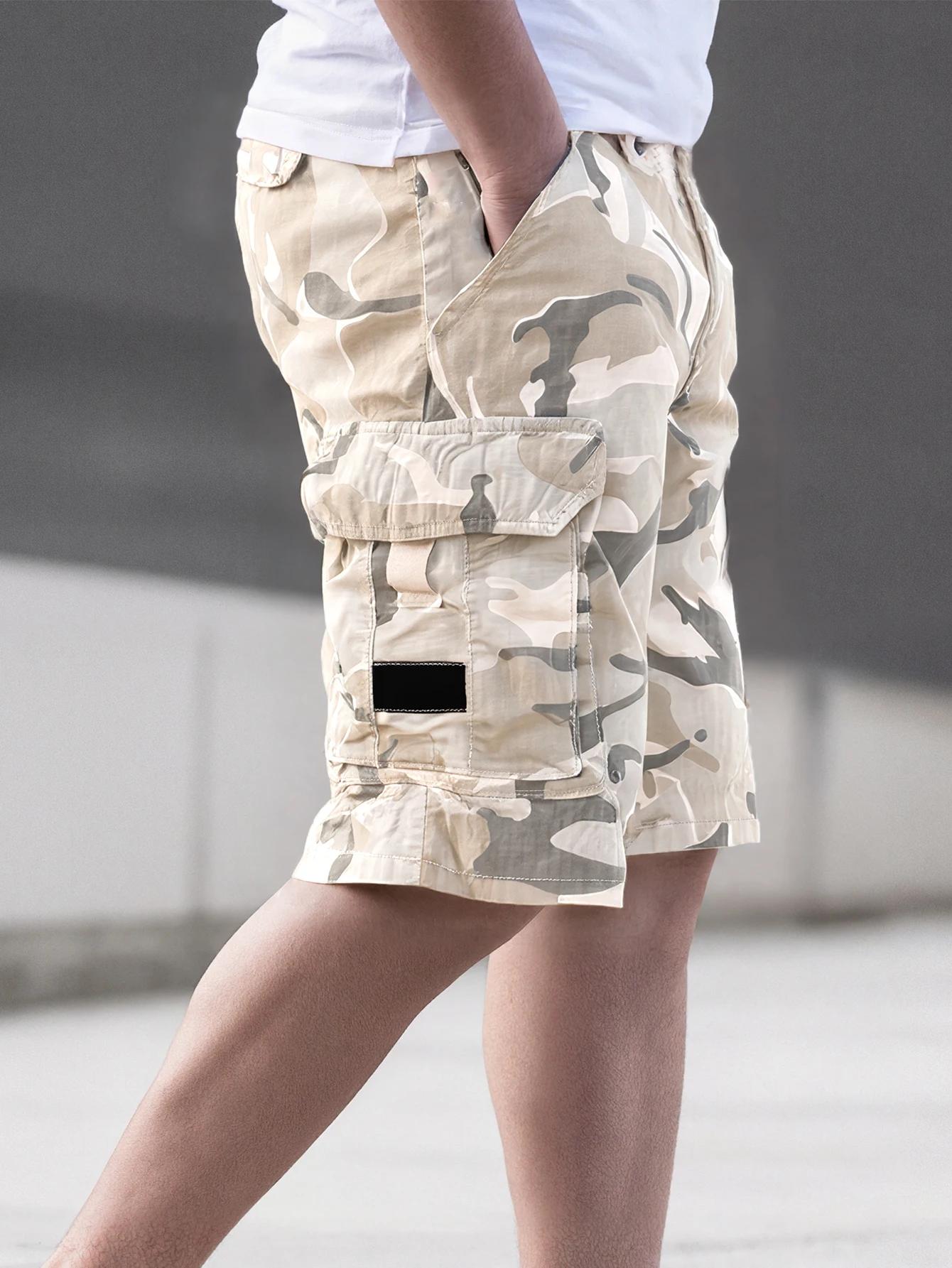 Pantalons de travail pour hommes, shorts multi-poches à motif camouflage de mode extérieure, pantalo