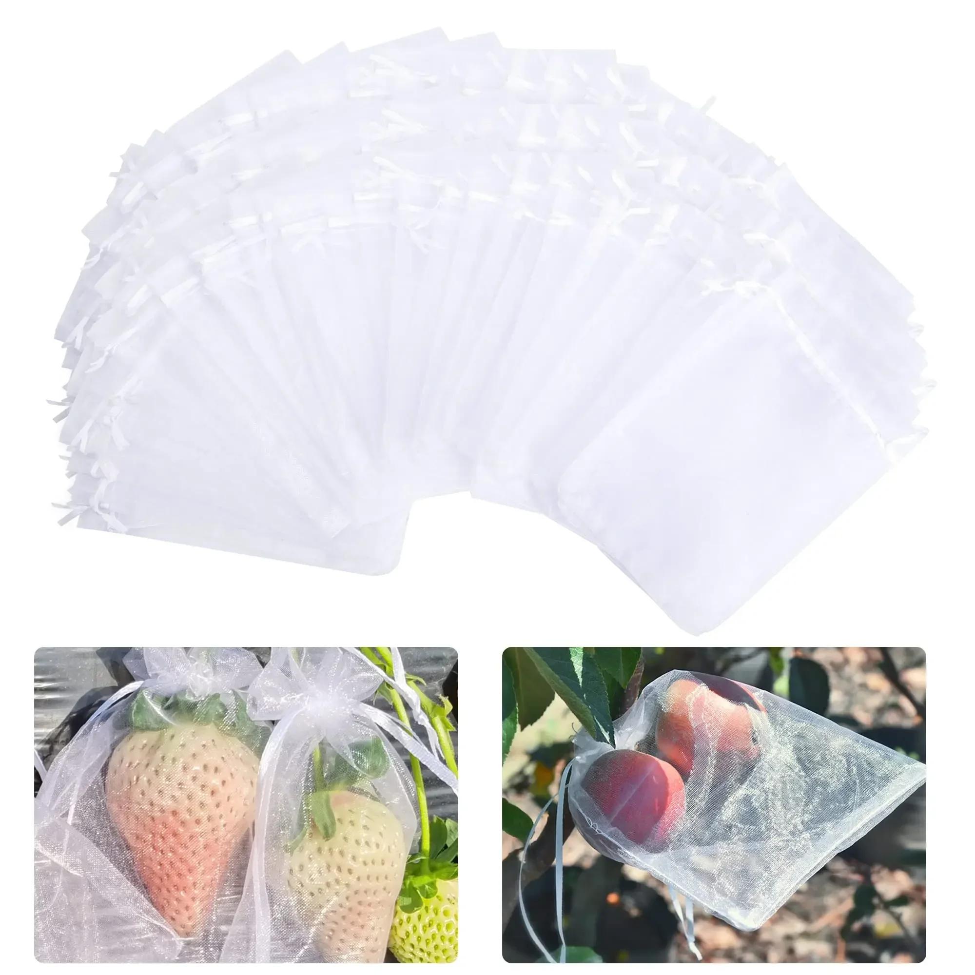 Sacs de Protection des fruits, 100 pièces, filet antiparasitaire, sacs de raisin Anti-oiseau, filet