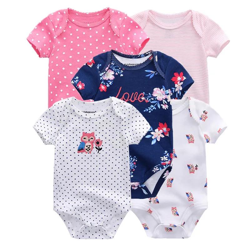 Kiddiezoom – body à manches courtes pour bébé garçon et fille, 5 pièces/lot, à la mode, avec dessin