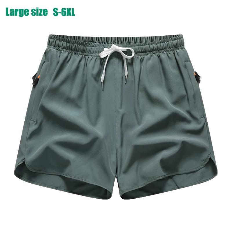 Shorts sport 3/4 pour hommes en soie glacée - Pantalons amples absorbants pour le running et le fitness