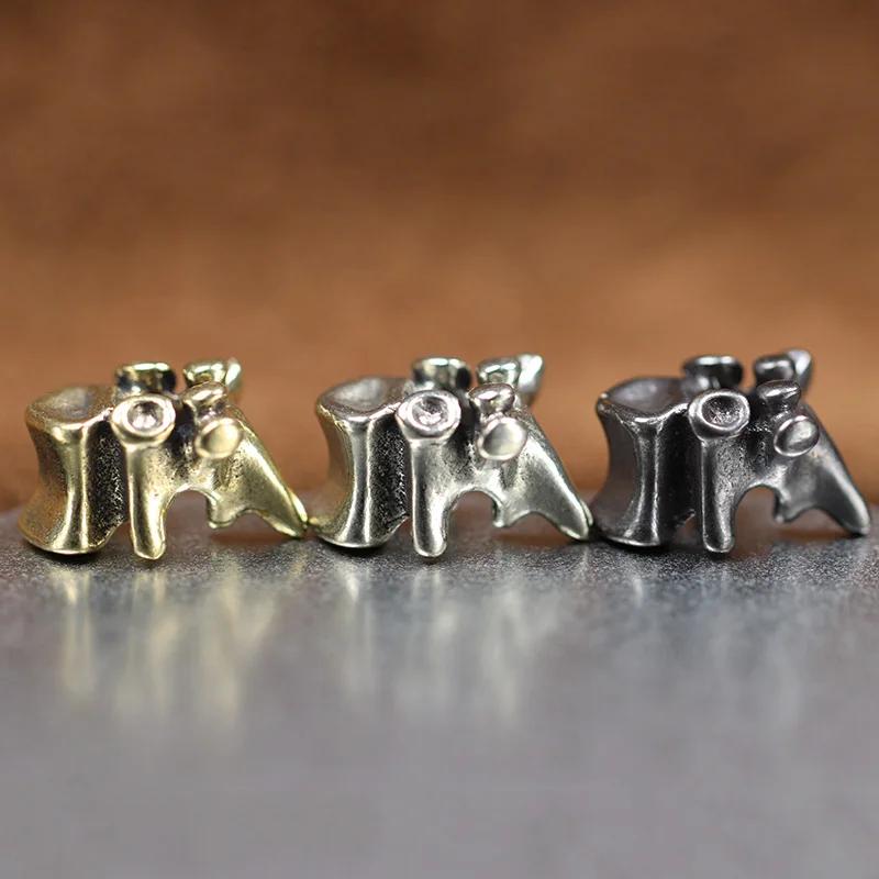 Perles de couteau en laiton en os de colonne vertébrale EDC, paracorde d'extérieur, lanière tissée à
