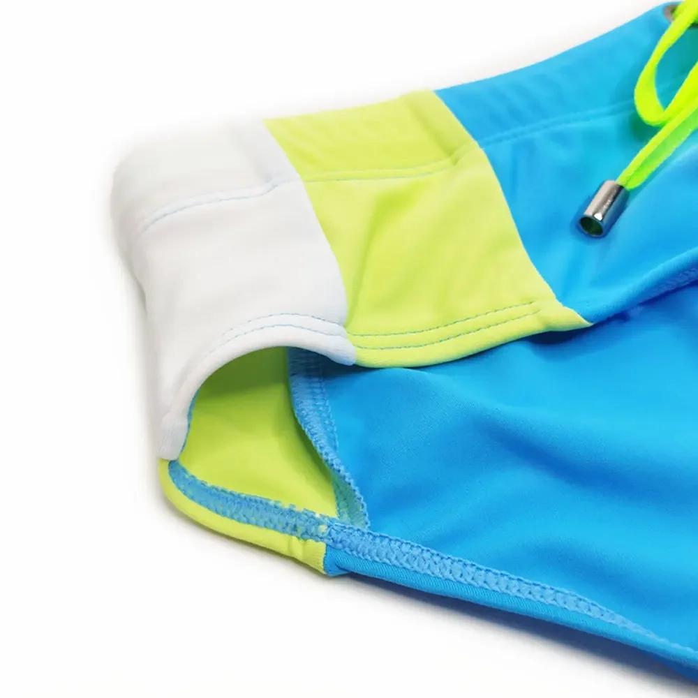 Maillots de bain pour hommes épissage slip de bain taille basse natation tronc court Sport pantalons