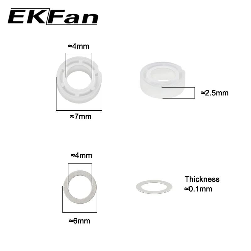 Ekfan – roulements en plastique d'essieu en acier inoxydable de 4mm, 7x4x2.5MM, pour moulinet de bas