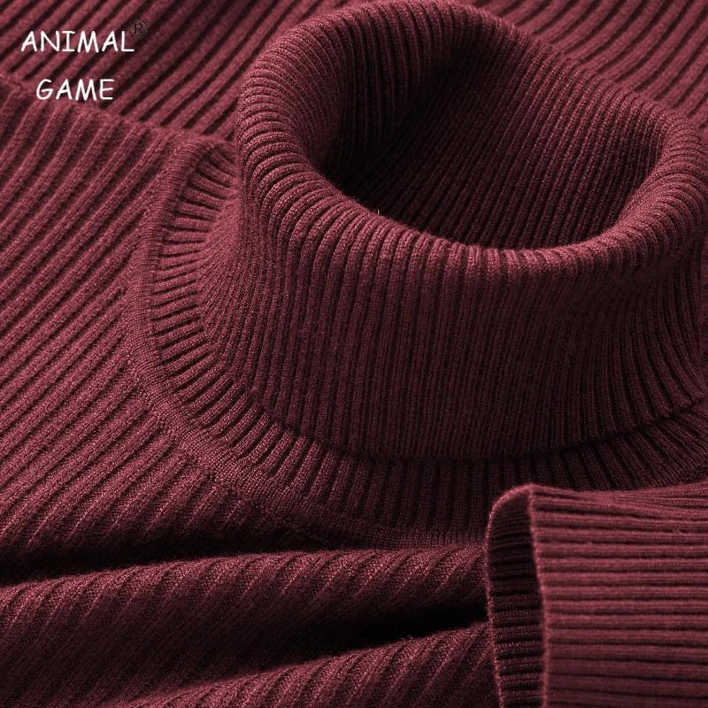 Pull à manches longues et col roulé pour homme, tricoté à rayures, lourd, pour l'extérieur, couleur
