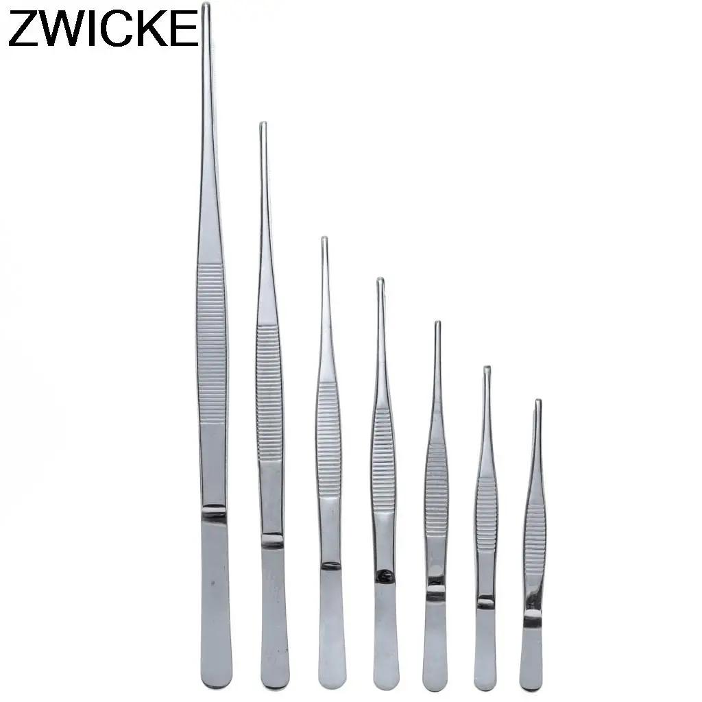 Pincettes médicales anti-avertissement en acier inoxydable 430, pinces longues et droites, 12.5cm-30