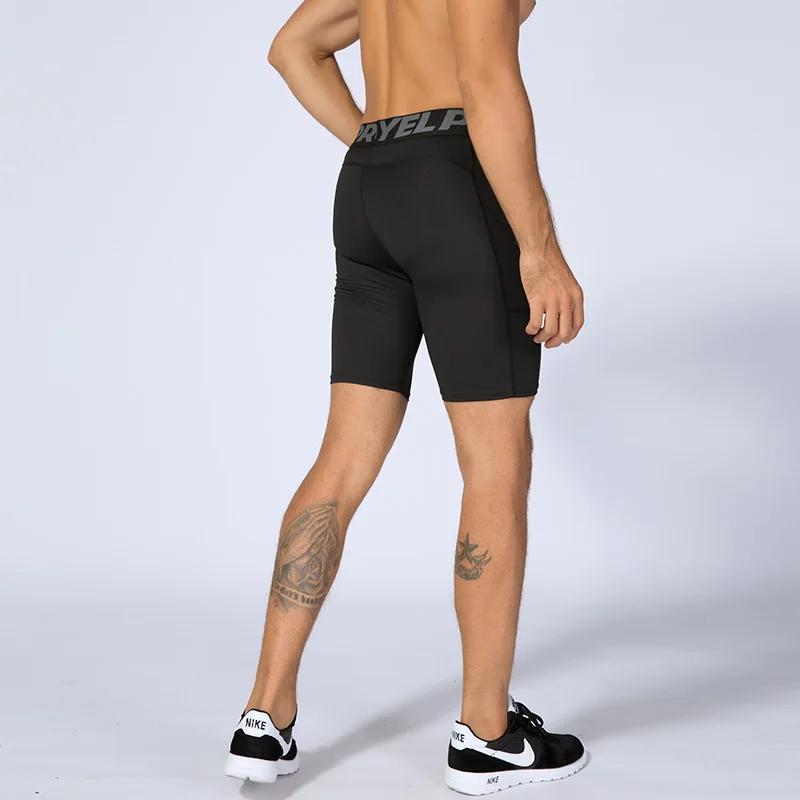 Short de compression homme course poche séchage rapide entraînement fitness sport