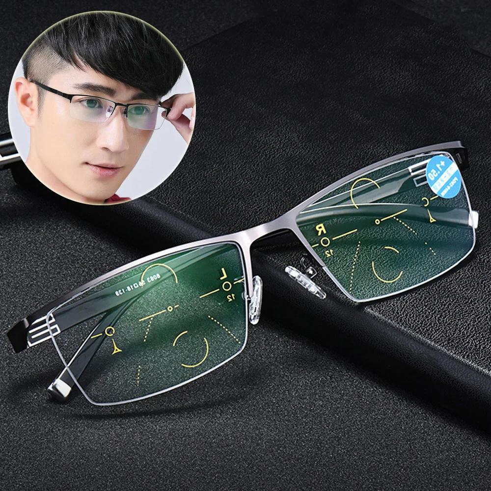 Lunettes de lecture multifocales pour hommes et femmes, presbytes, Anti-lumière bleue, rétro, 2023