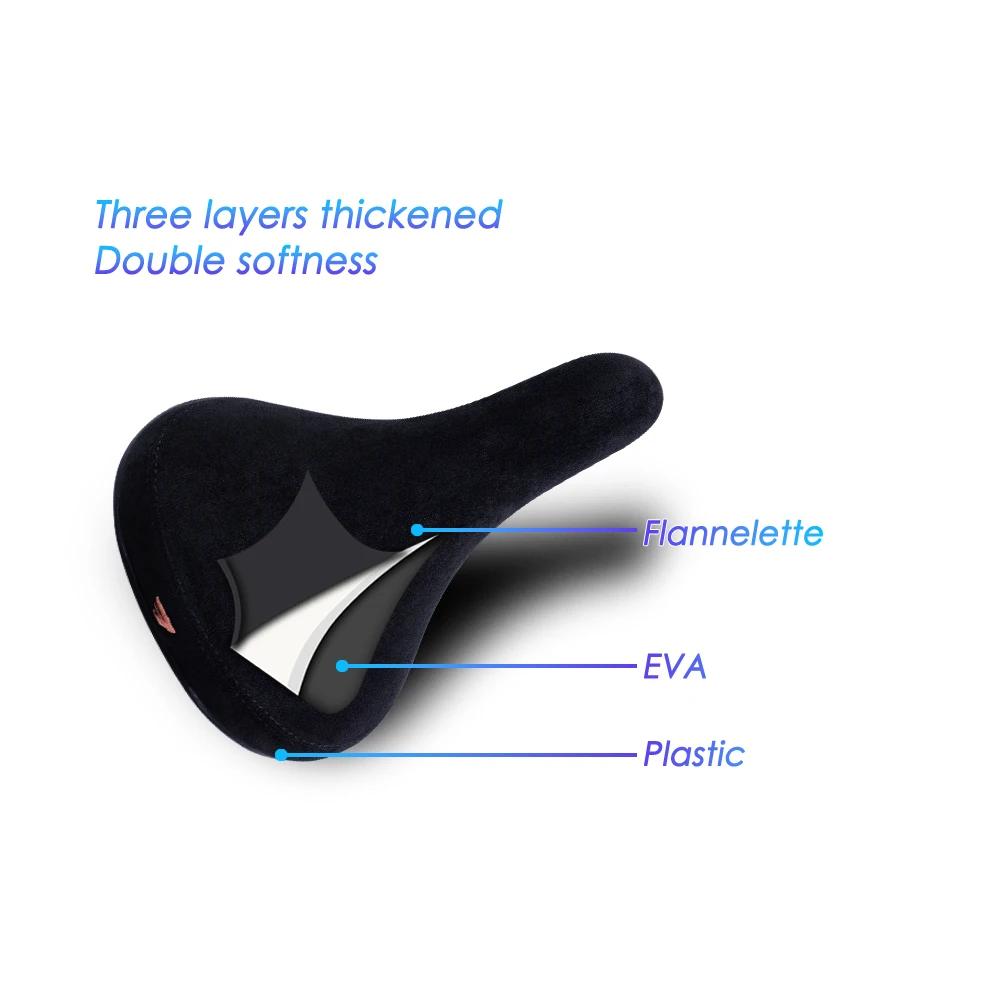 FUNSEA-Selle de vélo noire avec logo brodé, siège de bicyclette, fauteuil de 8mm
