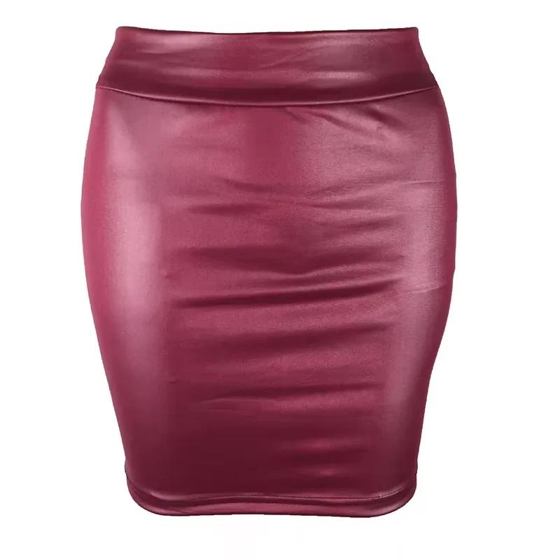 Cuir mat mince Mini Sexy mode PU chaud court taille haute jupe coréenne discothèque Streetwear vêtem