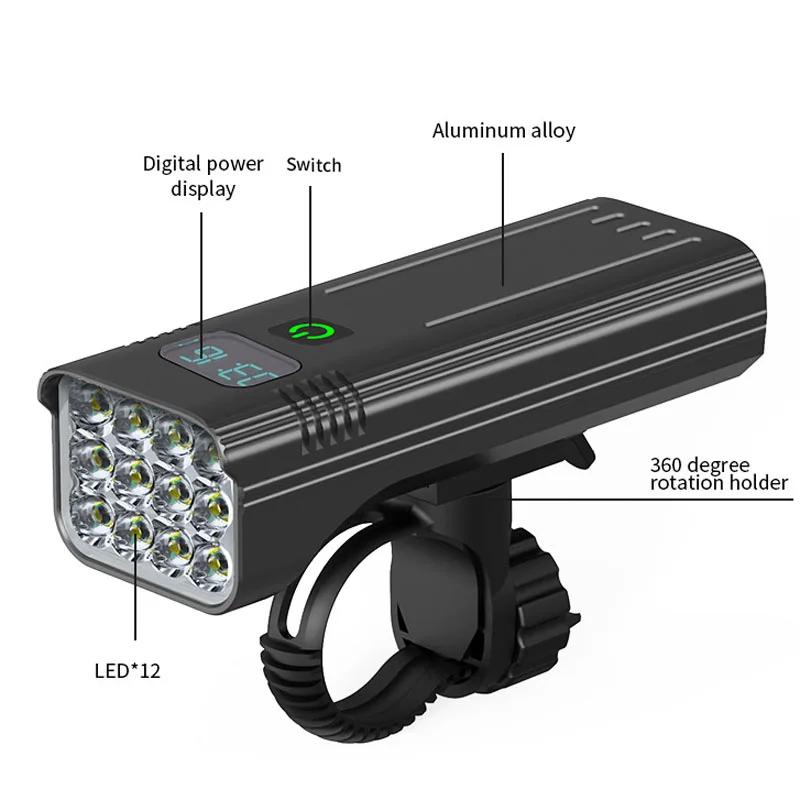 10000mAh vélo vélo lumière USB LED Rechargeable ensemble montagne Cycle avant arrière mettre en évid