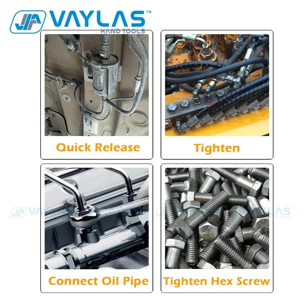 Jeu de clés à écrou évasé pour tuyau d'huile, 6-22mm, multi-outils, polissage complet, couple élevé,