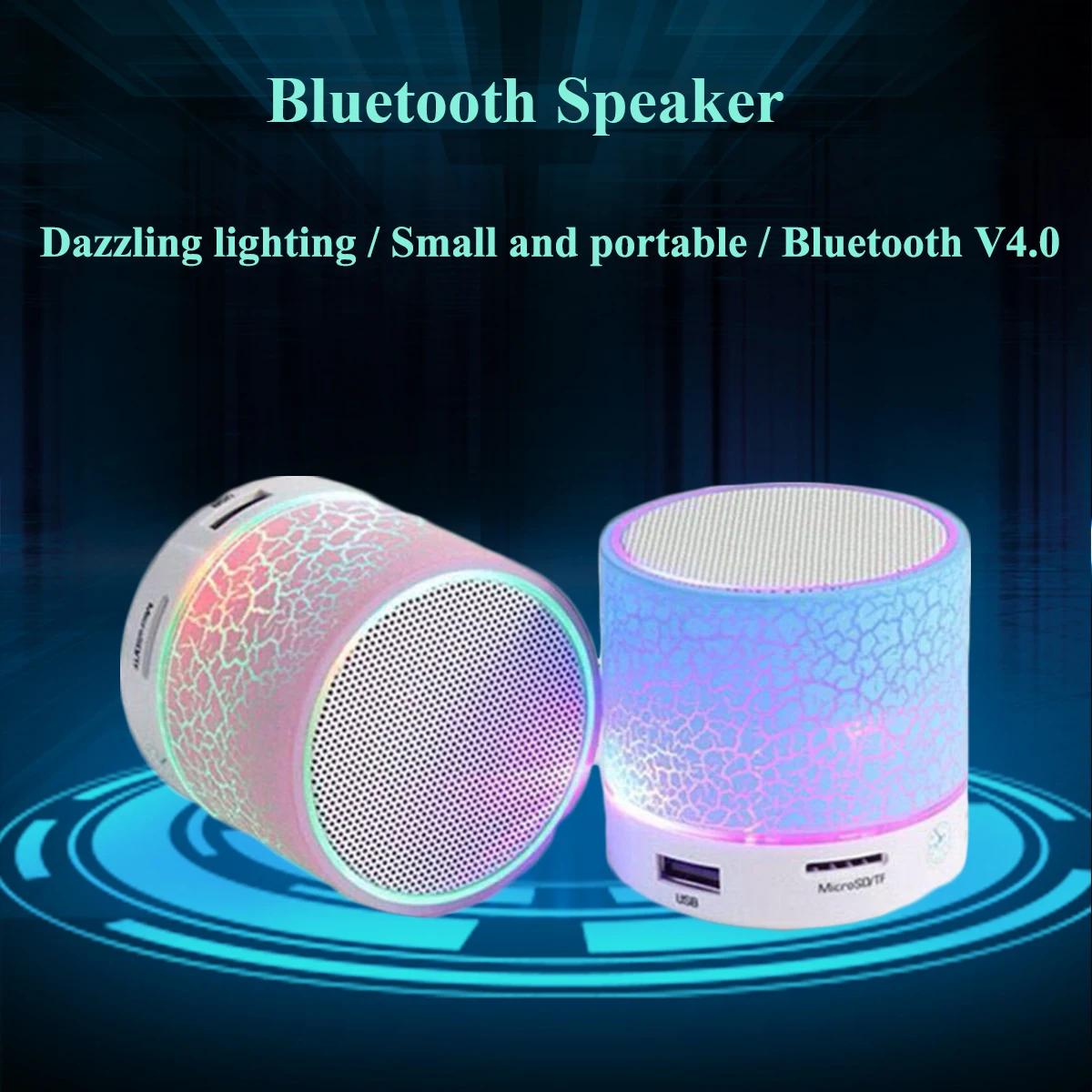 Nouveau Mini Portable Voiture Audio A9 Éblouissant Crack LED Sans Fil Bluetooth 4.1 Subwoofer Haut-P
