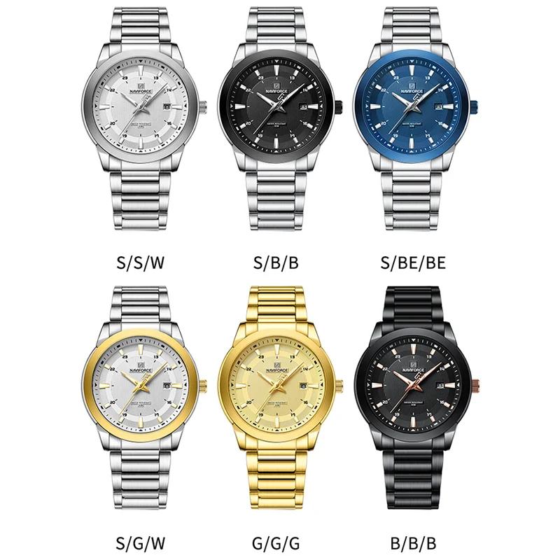 2024 Top marque NAVIFORCE hommes montres bracelet en acier inoxydable décontracté mâle Quartz sport