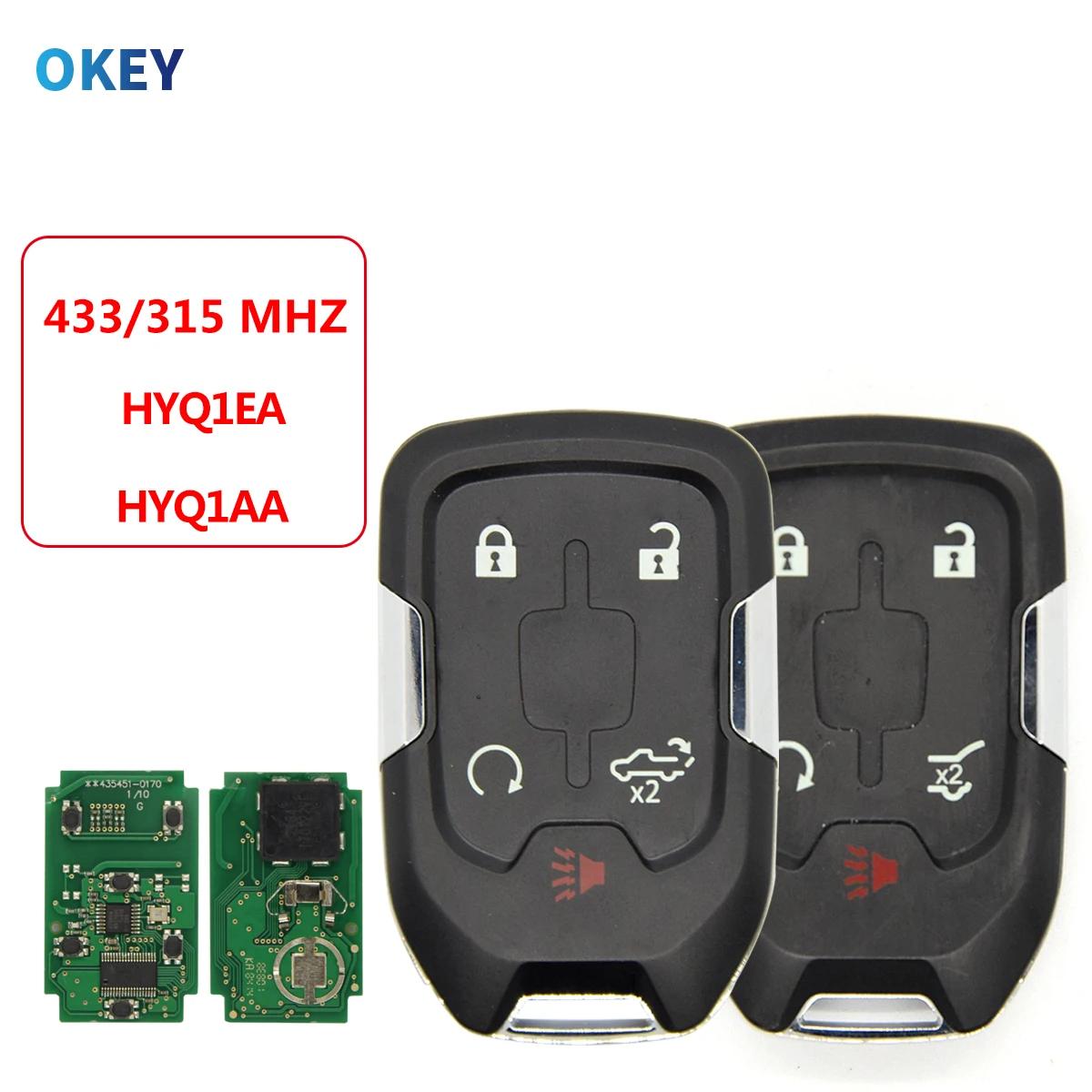 Clé de voiture à distance Okey ID46 315/433 Mhz pour Chevrolet Tahoe Silverado banlieue Tahoe GMC Si