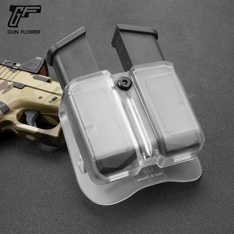 Gun & Flower – pochette universelle transparente givrée pour magazines, 9mm.40, support magnétique à