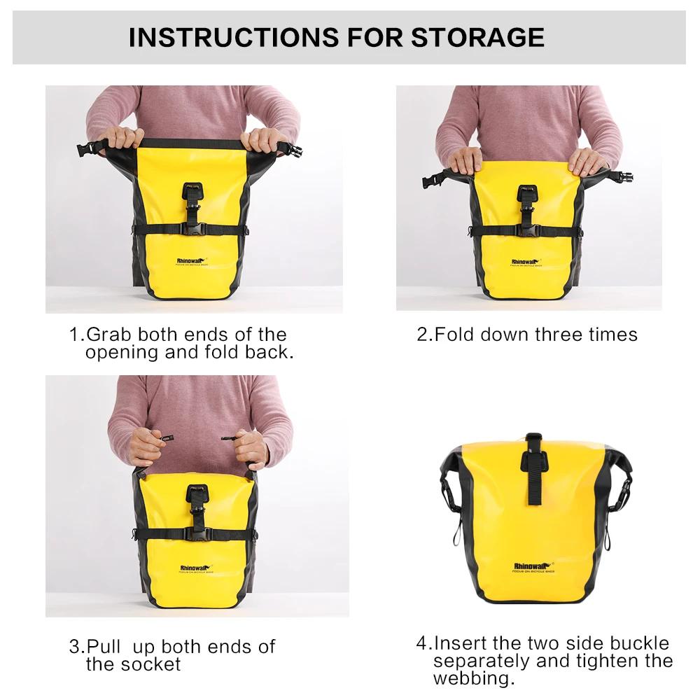 Rhinowalk 7L-15L vélo sacoche 100% étanche avant support sac arrière vélo porte-bagages cyclisme Bag